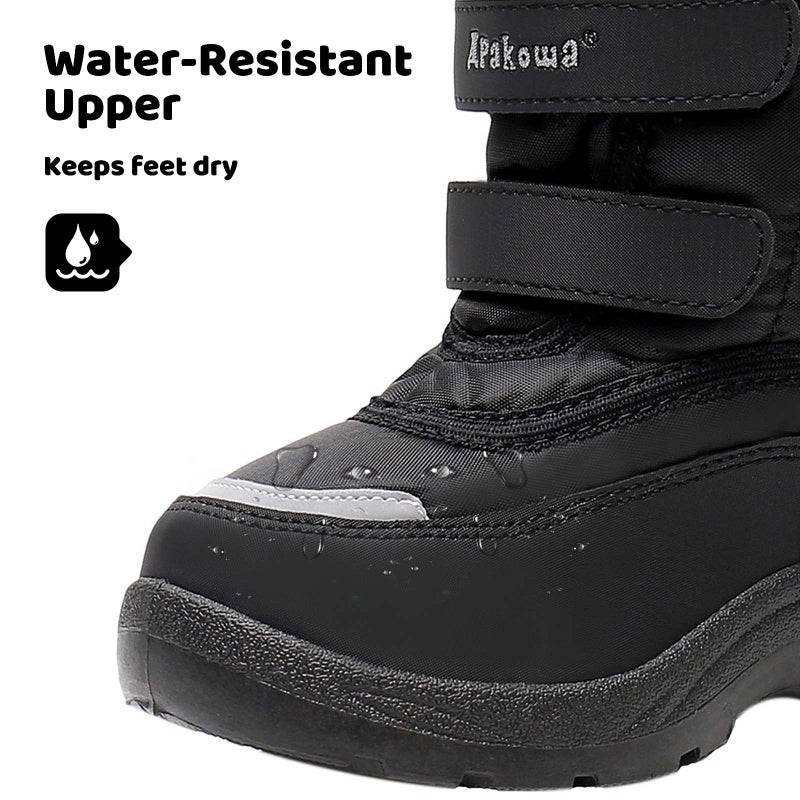 Apakowa Kid's Boys Girls Winter Snow Boots (Toddler/Little Kid) - Image 4